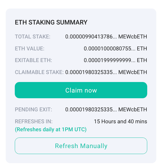 Unstake and Withdraw ETH with MEW Portfolio